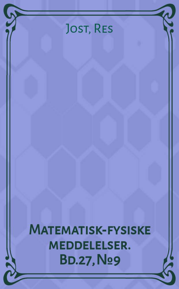 Matematisk-fysiske meddelelser. Bd.27, №9 : On the relation between phase shift energy levels and the potential