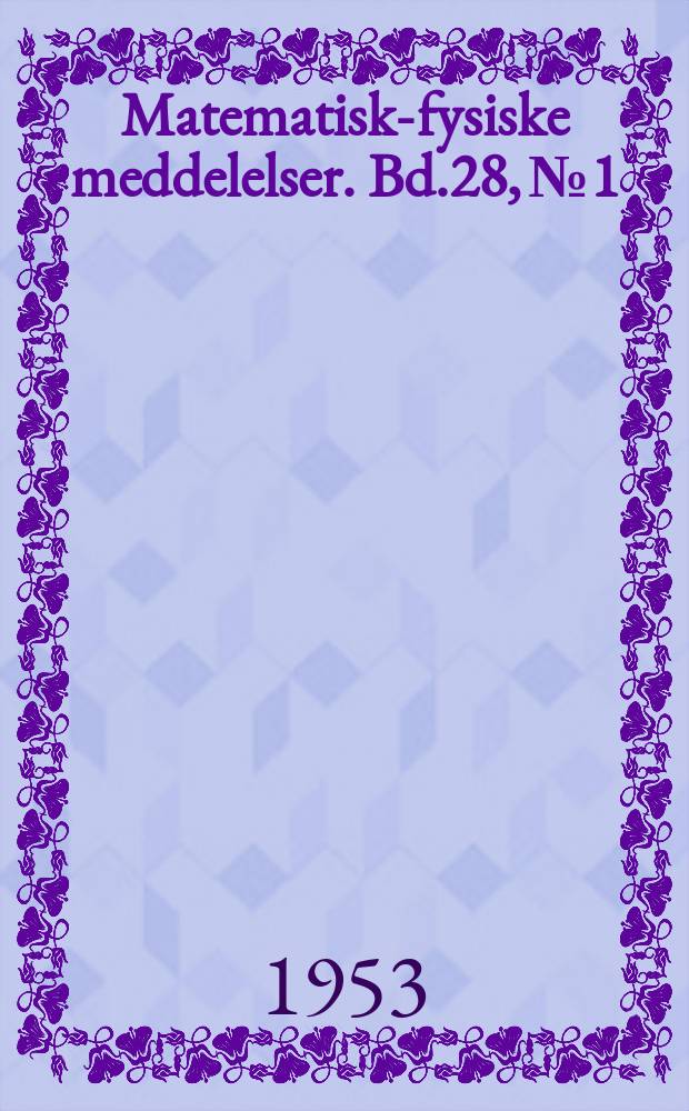 Matematisk-fysiske meddelelser. Bd.28, №1 : Excitation of nuclear rotational states by the electric field of impinging particles