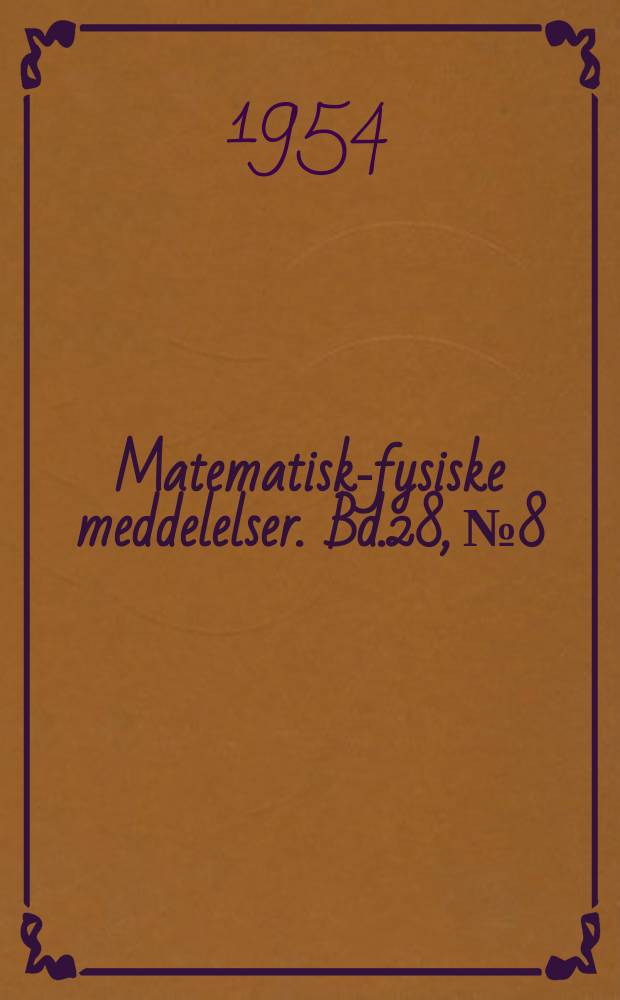 Matematisk-fysiske meddelelser. Bd.28, №8 : On the properties of a gas of charged particles