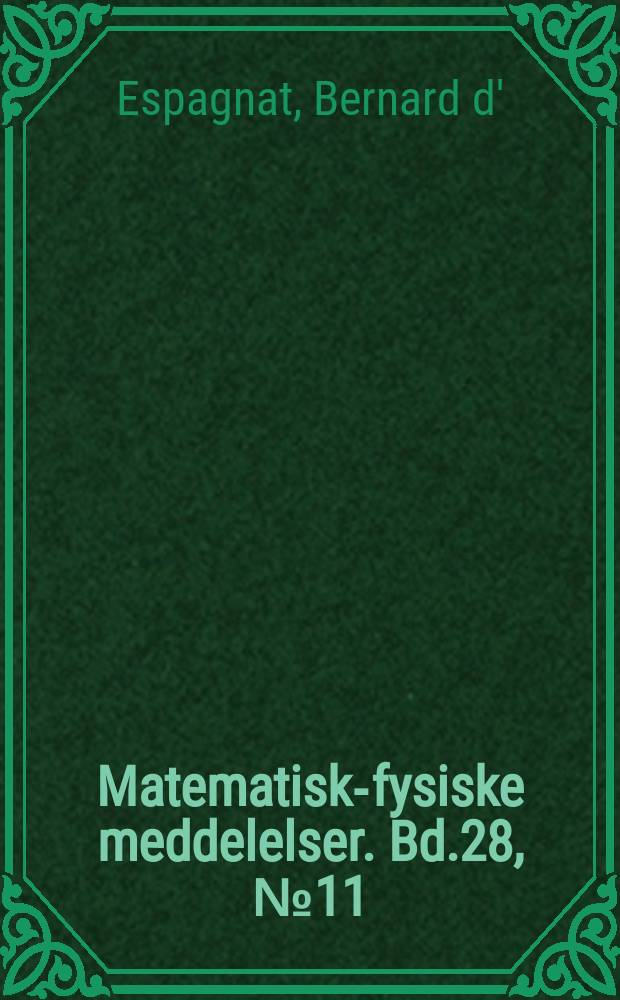 Matematisk-fysiske meddelelser. Bd.28, №11 : Meson production in meson-nucleon collisions