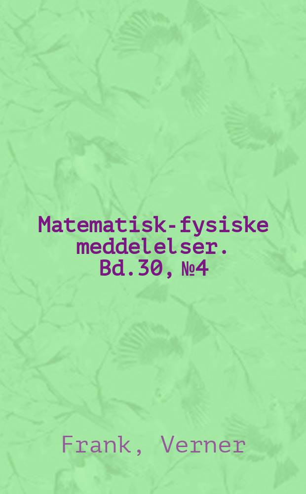 Matematisk-fysiske meddelelser. Bd.30, №4 : Hall coefficient and resistivity of α- and β-brass from 20 - 600º C