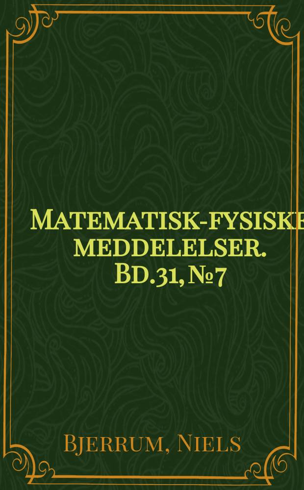 Matematisk-fysiske meddelelser. Bd.31, №7 : Calciumorthophosphate