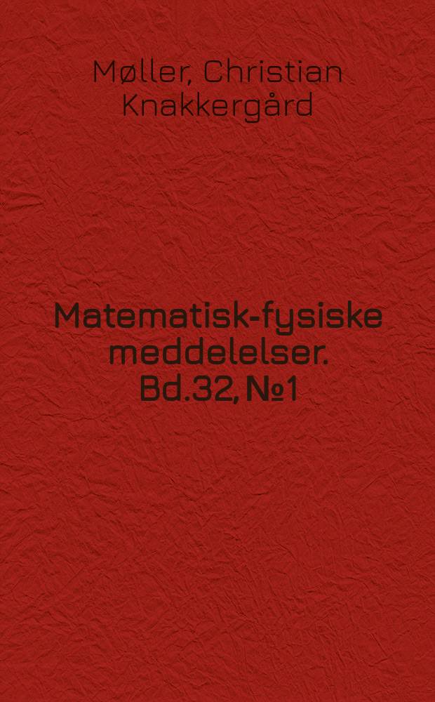 Matematisk-fysiske meddelelser. Bd.32, №1 : The structure of caesium plumbo iodide CsPbI₃