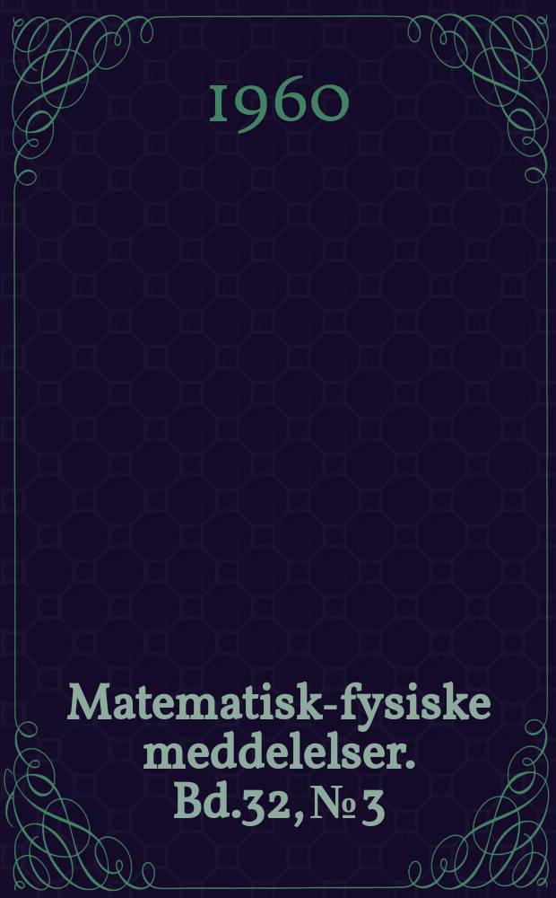 Matematisk-fysiske meddelelser. Bd.32, №3 : On the structure of caesium hexahalogeno-plumbates (II)