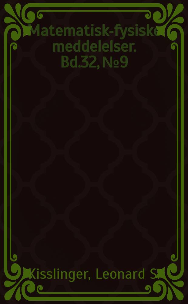 Matematisk-fysiske meddelelser. Bd.32, №9 : Pairing plus long range force for single closed shell nuclei