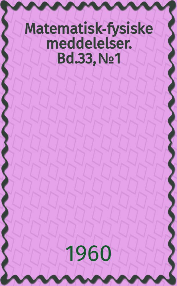 Matematisk-fysiske meddelelser. Bd.33, №1 : The logarithmic potential in higher dimensions