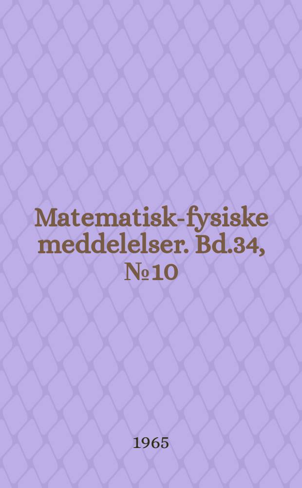 Matematisk-fysiske meddelelser. Bd.34, №10 : Statistical fluctuations in the excitation functions from C¹² (C¹²,α) Ne²⁰