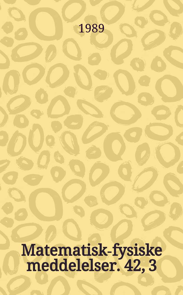 Matematisk-fysiske meddelelser. 42, 3 : The Harald Bohr centenary