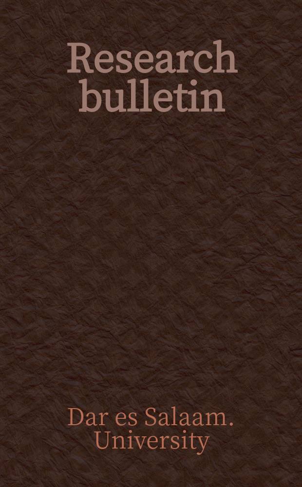 Research bulletin