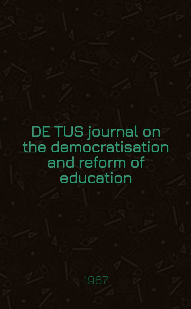 DE TUS journal on the democratisation and reform of education