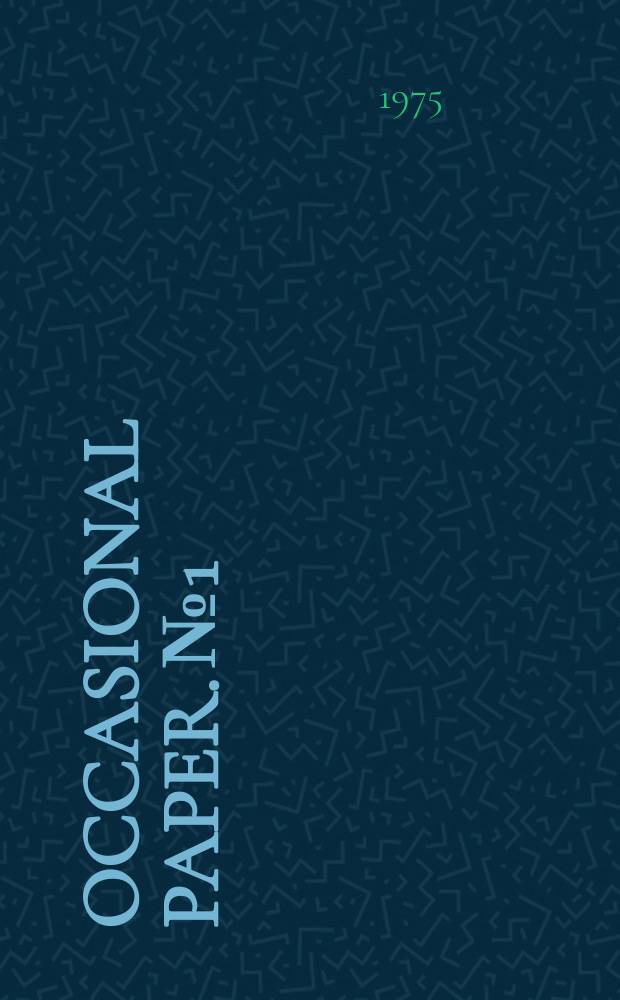 Occasional paper. №1 : Oriental roots of occidental philosophy
