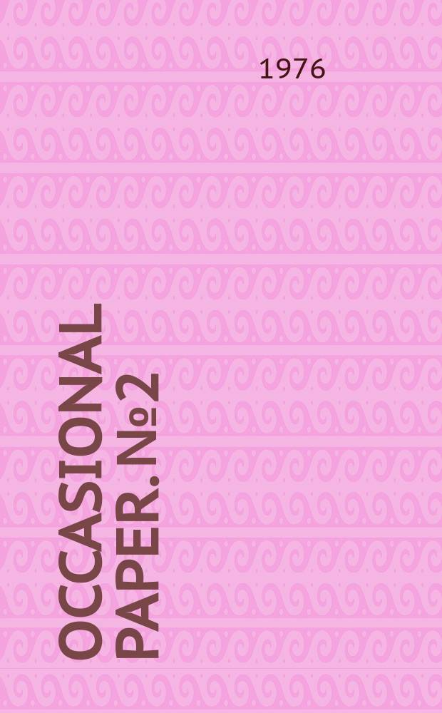 Occasional paper. №2 : The turmoil of change in Philippine - Japan...