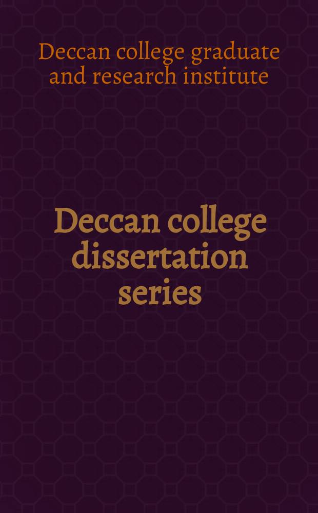 Deccan college dissertation series
