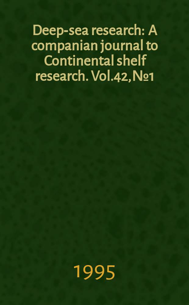 Deep-sea research : A companian journal to Continental shelf research. Vol.42, №1 : Aggregation in marine systems