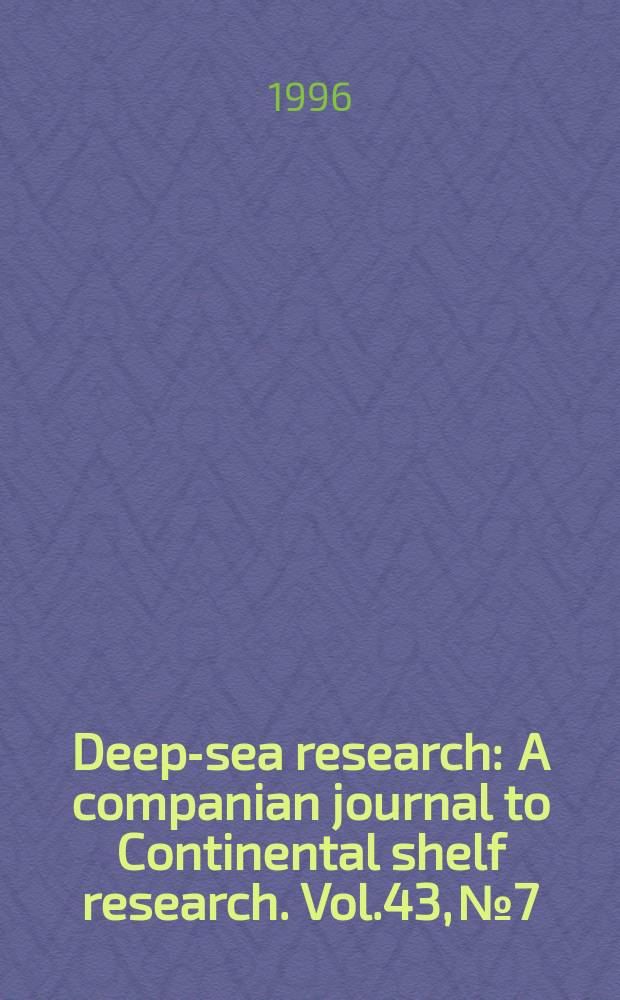 Deep-sea research : A companian journal to Continental shelf research. Vol.43, №7/8 : Physical-biological interactions on Georges Bank and its environs
