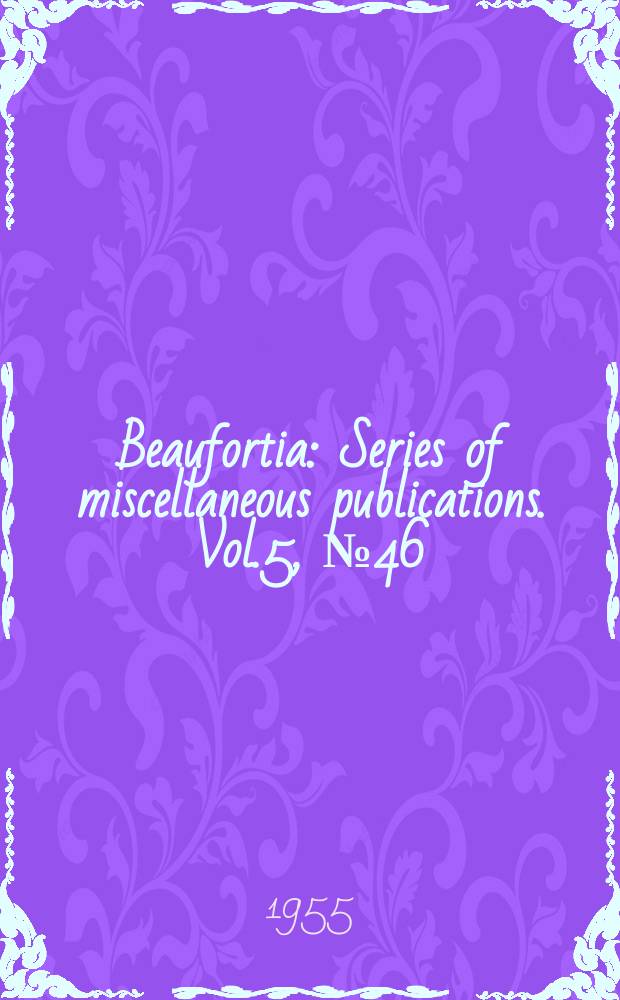 Beaufortia : Series of miscellaneous publications. Vol.5, №46 : Revision des Symphurus du Siboga