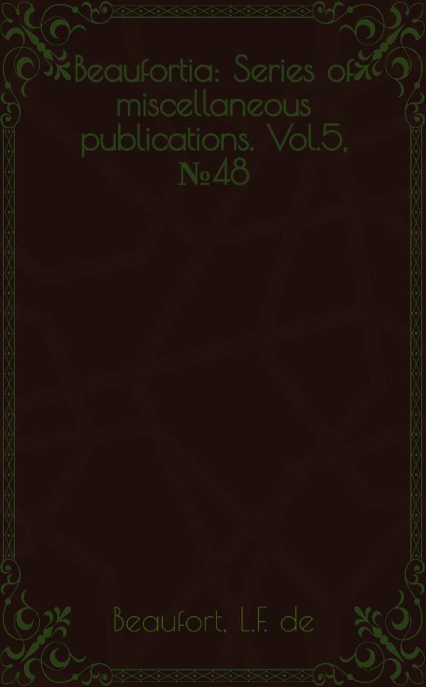 Beaufortia : Series of miscellaneous publications. Vol.5, №48 : On a new and interesting Globe-fish from New Guinea