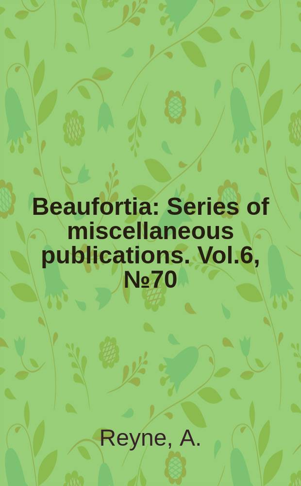 Beaufortia : Series of miscellaneous publications. Vol.6, №70 : Walkeriana tosariensis, a new Monophlebine coccid, from Casuarina Junghuhniana Miq. in East-Java