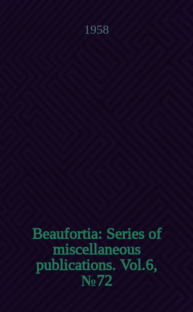 Beaufortia : Series of miscellaneous publications. Vol.6, №72 : Notes sur les bourdons pyrénéens du genre Bombus dans les collections néerlandaises