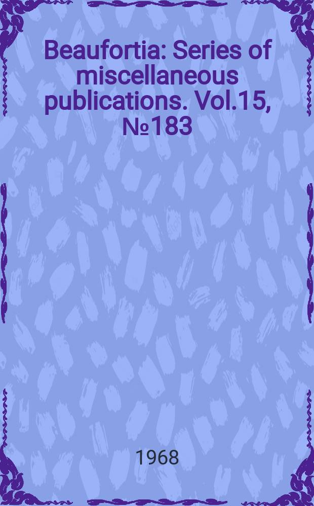 Beaufortia : Series of miscellaneous publications. Vol.15, №183 : Deux exemples d'application des critères d'âge chez la Loutre, Lutra lutra (Linnaeus, 1758)