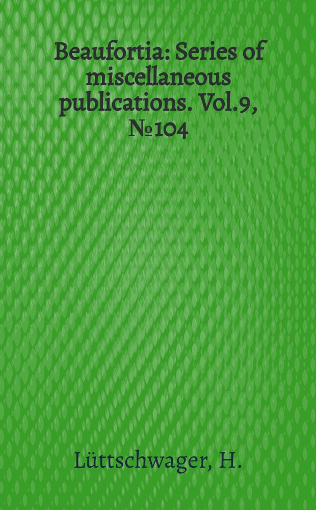 Beaufortia : Series of miscellaneous publications. Vol.9, №104 : Eine Zeichnung von der Hand des fr&uuml;hgeschichtlichen Menschen