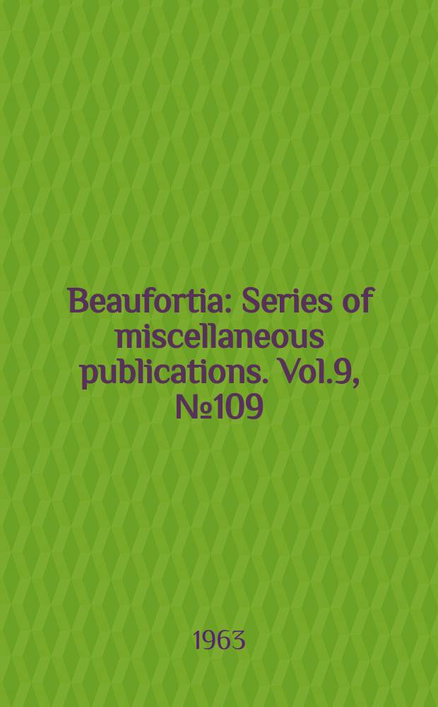 Beaufortia : Series of miscellaneous publications. Vol.9, №109 : Ergänzende Beschreibungen und Bemerkungen zu Indonesischen Arten aus den Unterfamilien Dryophthorinae und Cossoninae (Coleoptera, Curculionidae)