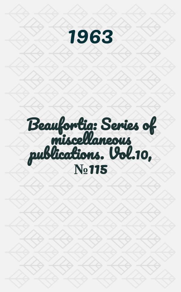 Beaufortia : Series of miscellaneous publications. Vol.10, №115 : Scale insects from Thailand with description of a Filippa n. sp.