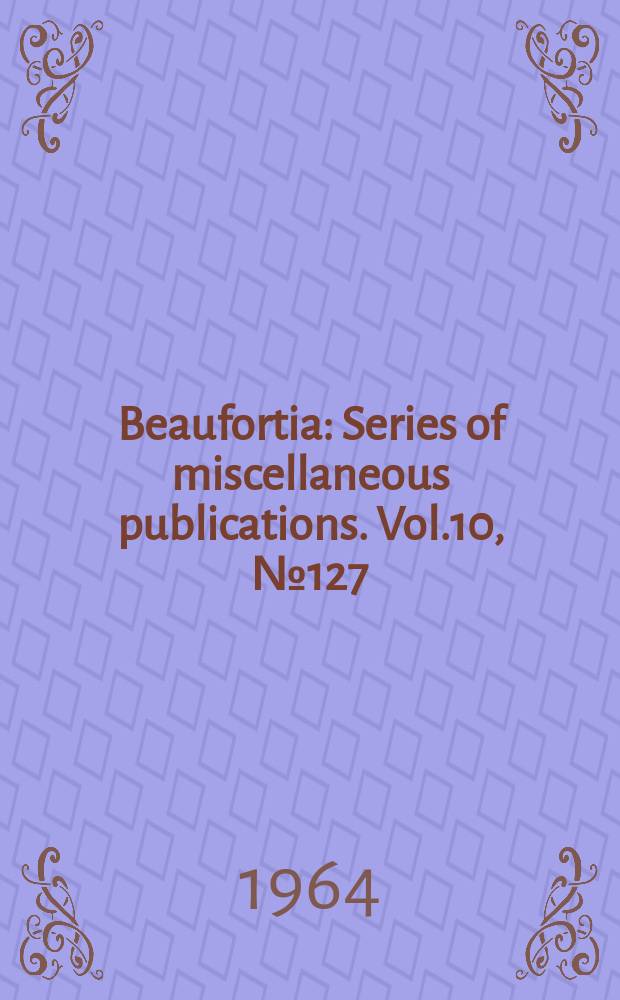 Beaufortia : Series of miscellaneous publications. Vol.10, №127 : Fluke's catalogue of neotropical Syrphidae (Insecta, Diptera), a critical study with an appendix on new names in Syrphidae
