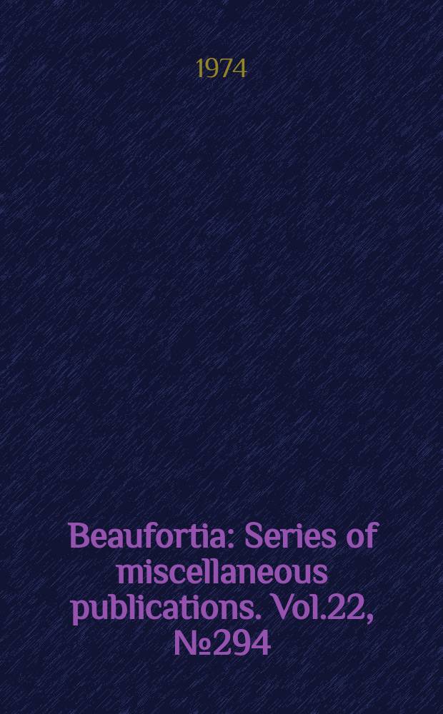 Beaufortia : Series of miscellaneous publications. Vol.22, №294 : On Hemiodontichthys acipenserinus and Reganella depressa, two remarkable mailed catfishes from South America (Pisces, Siluriformes, Loricariidae)