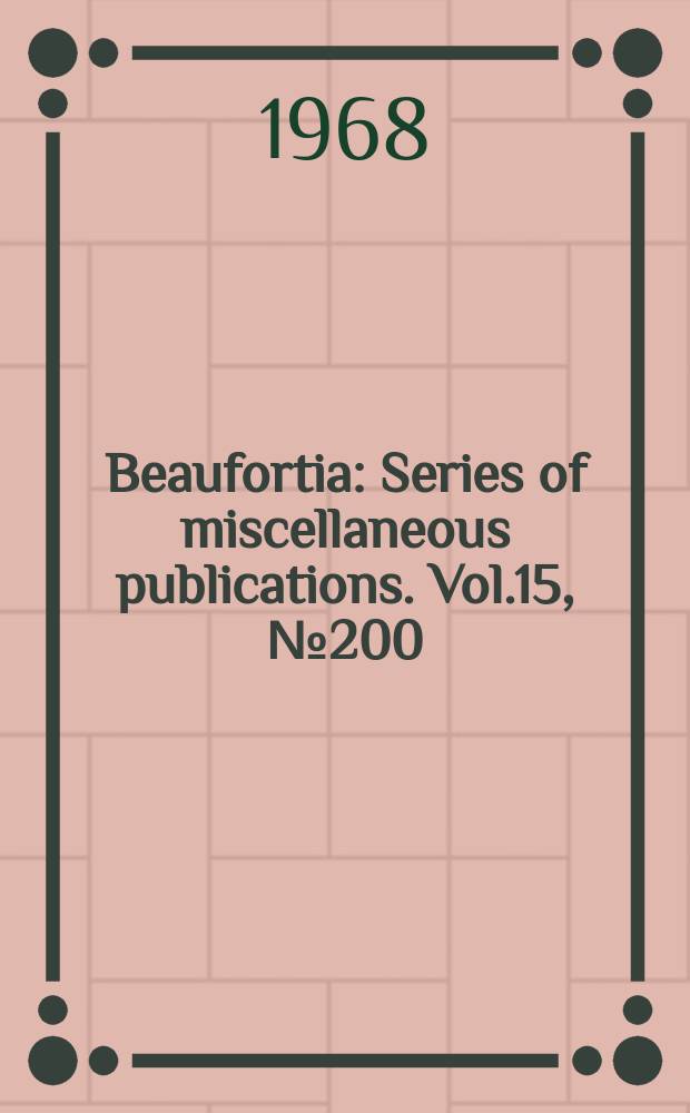 Beaufortia : Series of miscellaneous publications. Vol.15, №200 : Flabellina engeli, a new nudibranch from Curaçao