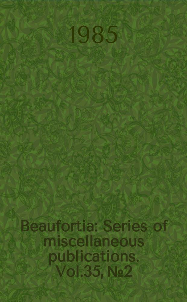 Beaufortia : Series of miscellaneous publications. Vol.35, №2 : Pelagic nemerteans of the Amsterdam Mid North Atlantic Plankton Expedition (AMNAPE), 1980–1983