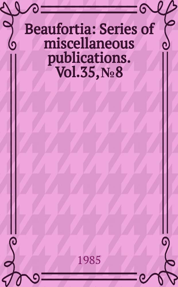 Beaufortia : Series of miscellaneous publications. Vol.35, №8 : Phylogeny of the Nephrotoma dorsalis...