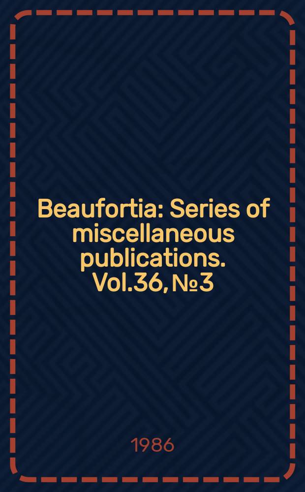 Beaufortia : Series of miscellaneous publications. Vol.36, №3 : Millipedes from Australia