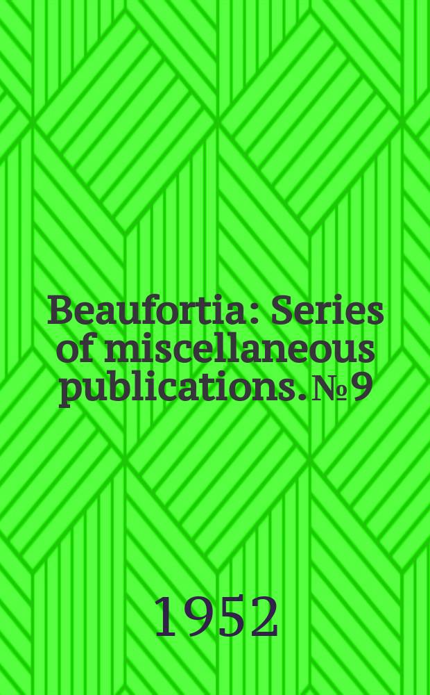 Beaufortia : Series of miscellaneous publications. №9 : Early populations in the delta of the river Scheldt