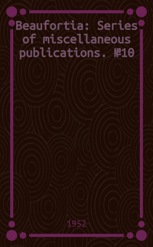 Beaufortia : Series of miscellaneous publications. №10 : Notes on adventive Amphipoda (Crustacea, Malacostraca) on the Dutch coast