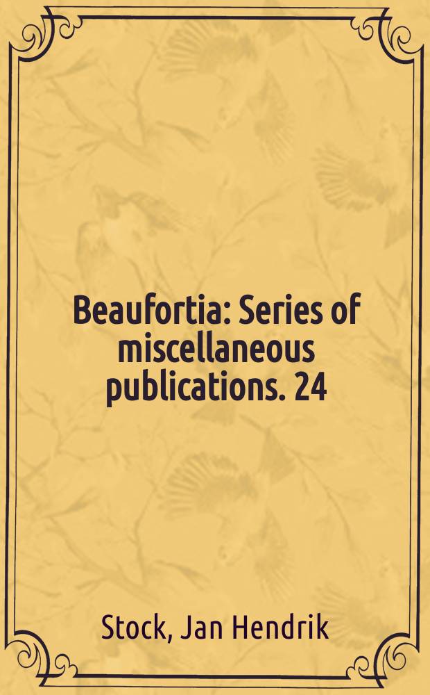Beaufortia : Series of miscellaneous publications. 24 : Bomolochus soleae Claus, 1864 and B. confusus n. sp.: two hitherto confounded parasitic copepods, with remarks on some other Bomolochus species