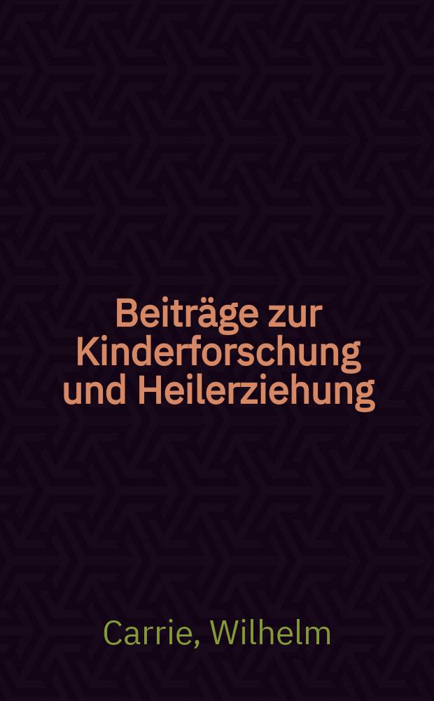 Beiträge zur Kinderforschung und Heilerziehung : Beihefte zur "Zeitschrift für Kinderforschung". H.181 : Die Bekämpfung von Sprachleiden unter der Schuljugend