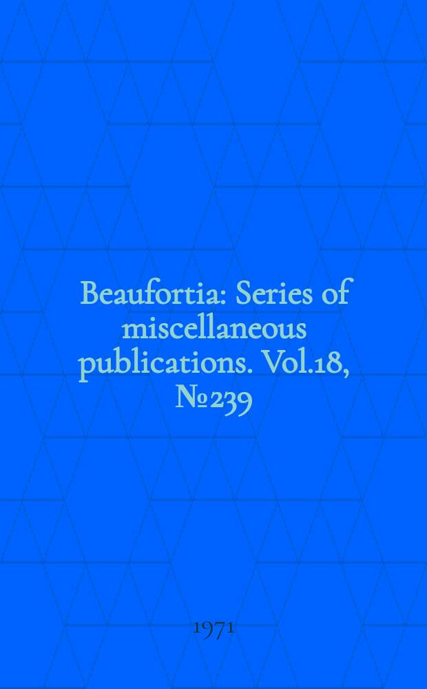 Beaufortia : Series of miscellaneous publications. Vol.18, №239 : Two new species of the catfish genus Corydoras from Brazil and Peru (Pisces, Siluriformes, Callichthyidae)
