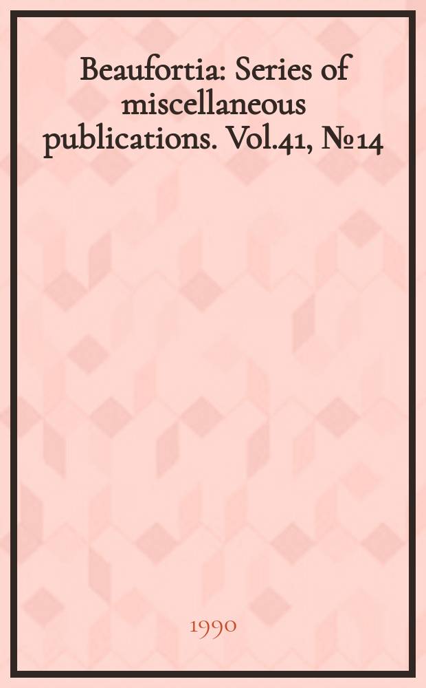 Beaufortia : Series of miscellaneous publications. Vol.41, №14 : Tuluweckelia cernua, a new genus and species of stygobiont amphipod crustacean (Hadziidae) from anchialine caves on the Yucatan Peninsula in Mexico