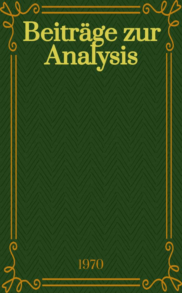 Beiträge zur Analysis