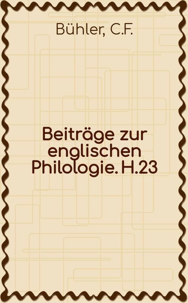 Beitr&auml;ge zur englischen Philologie. H.23 : The sources of the Court of Sapience