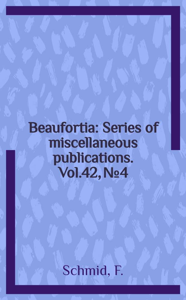 Beaufortia : Series of miscellaneous publications. Vol.42, №4 : Quelques philopotamides orientaux ou peu connus (Trichoptera, Annulipalpia)