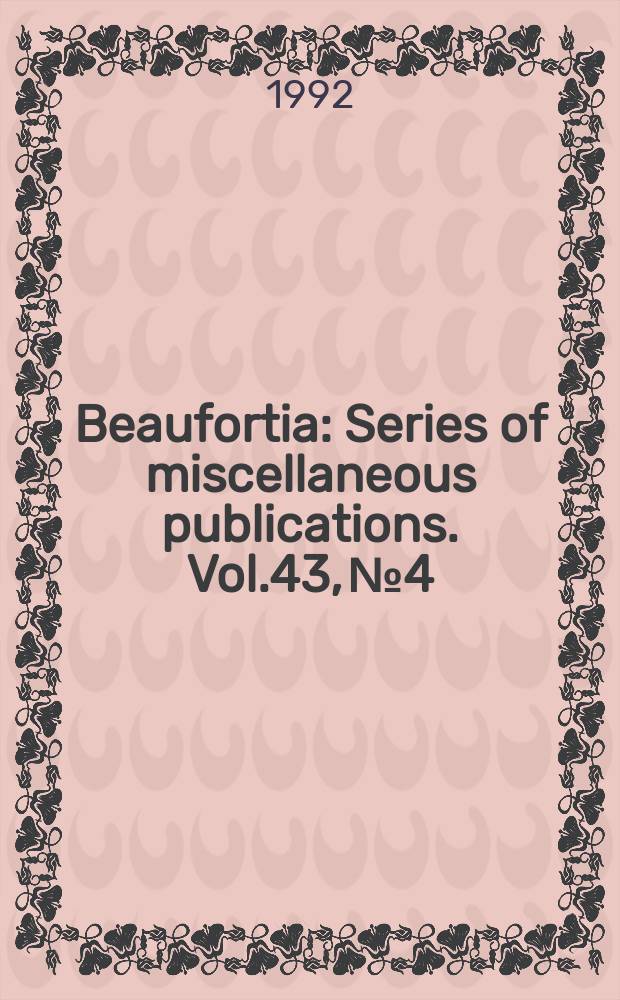 Beaufortia : Series of miscellaneous publications. Vol.43, №4 : Records of dusky dolphins Lagenorhynchus obscurus (Gray, 1828) in the eastern South Pacific
