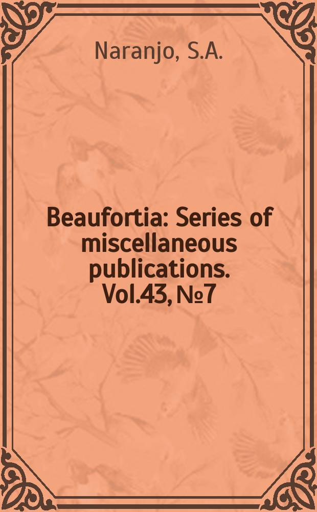 Beaufortia : Series of miscellaneous publications. Vol.43, №7 : The arctic species Heterostigma...