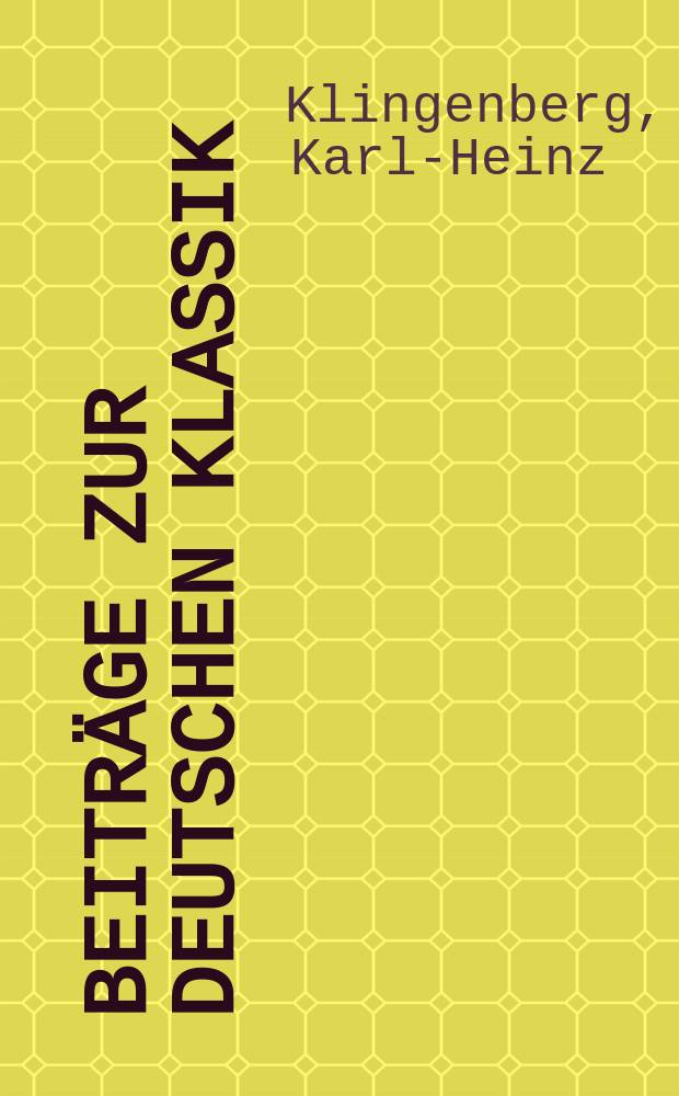 Beitr&auml;ge zur deutschen Klassik : Hrsg. von den Nationalen Forschungs- und Gedenkst&auml;tten der klassischen deutschen Literatur im Weimar. Bd.15 : Iffland und Kotzebue als Dramatiker