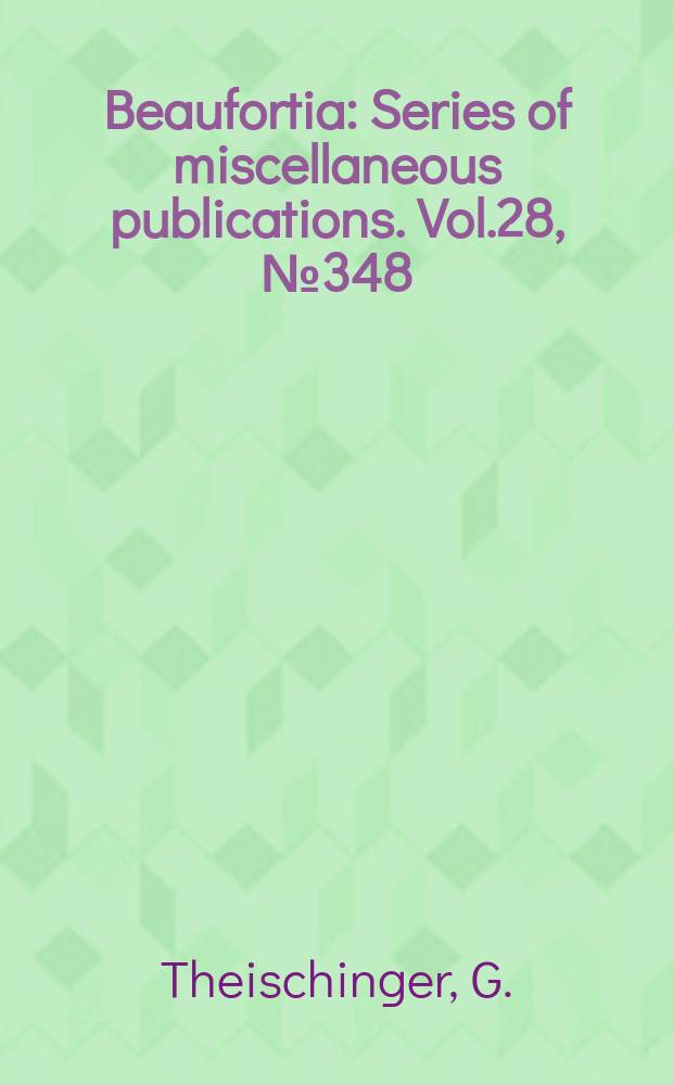 Beaufortia : Series of miscellaneous publications. Vol.28, №348 : Neue Taxa von Lunatipula Edwards aus der mediterranen subregion der palaearktis (Diptera, Tipulidae, Tipula Linnaeus)