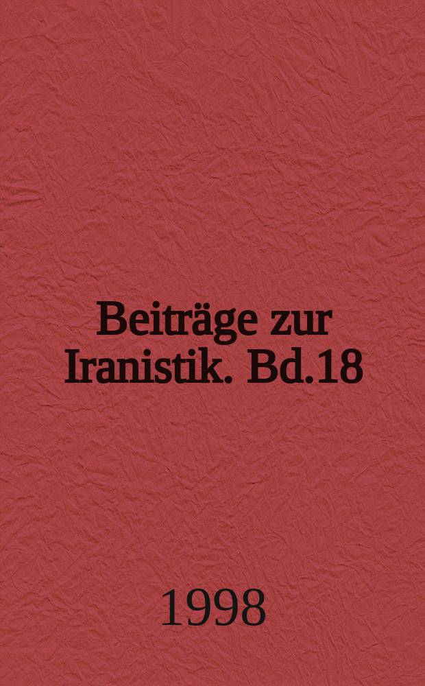 Beiträge zur Iranistik. Bd.18 : Zazaki
