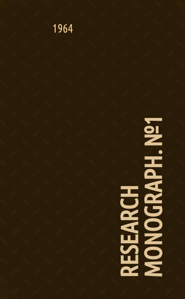 Research monograph. №1 : A historical study of internal migration...