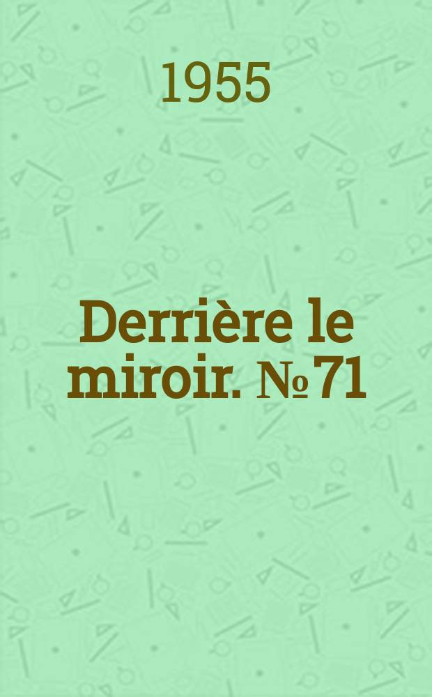 Derrière le miroir. №71/72 : G. Braque