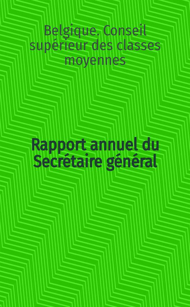 Rapport annuel du Secrétaire général